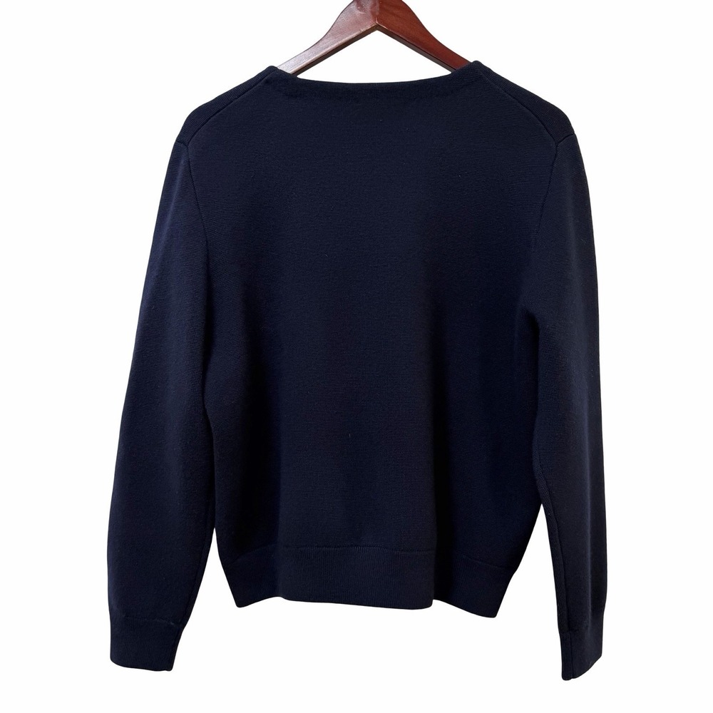 J Crew Womens‎ Merino Wool Full Zip Boxy Sweater Size XL Navy Blue Office Career - Picture 2 of 8